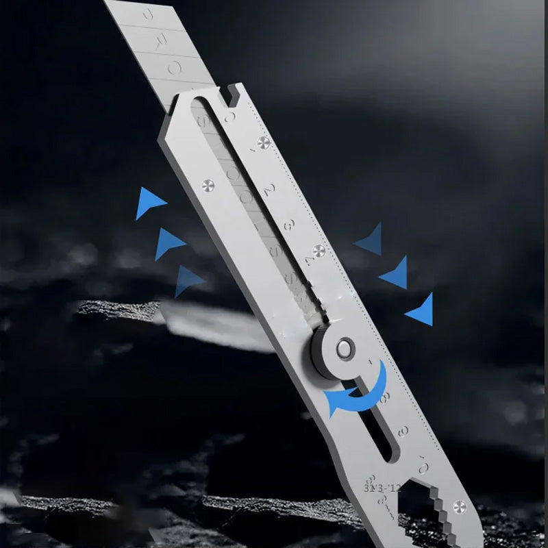 🔧 50% DE DESCONTO🔥 – Navalha multiusos com lâmina destacável | Raspador, régua, chave inglesa e abridor de garrafas – Tudo em uma ferramenta compacta