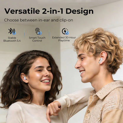 🎧 2-in-1 Clip-On & In-Ear Wireless-Kopfhörer – Flexibel, Stabil & Komfortabel! ✨