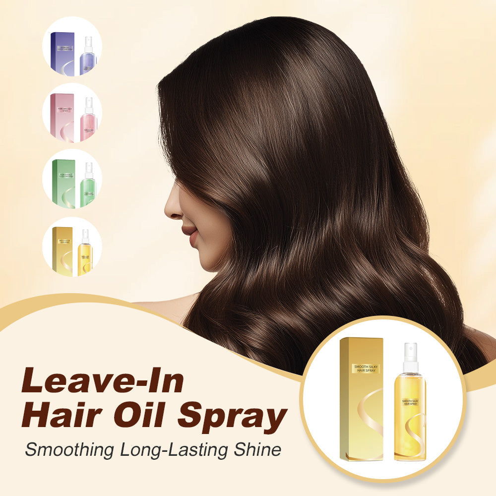 🔥 50% DE DESCONTO – Spray Leave-In de Óleo para Cabelo | Brilho duradouro, controle do frizz & cabelos macios e saudáveis 💖✨