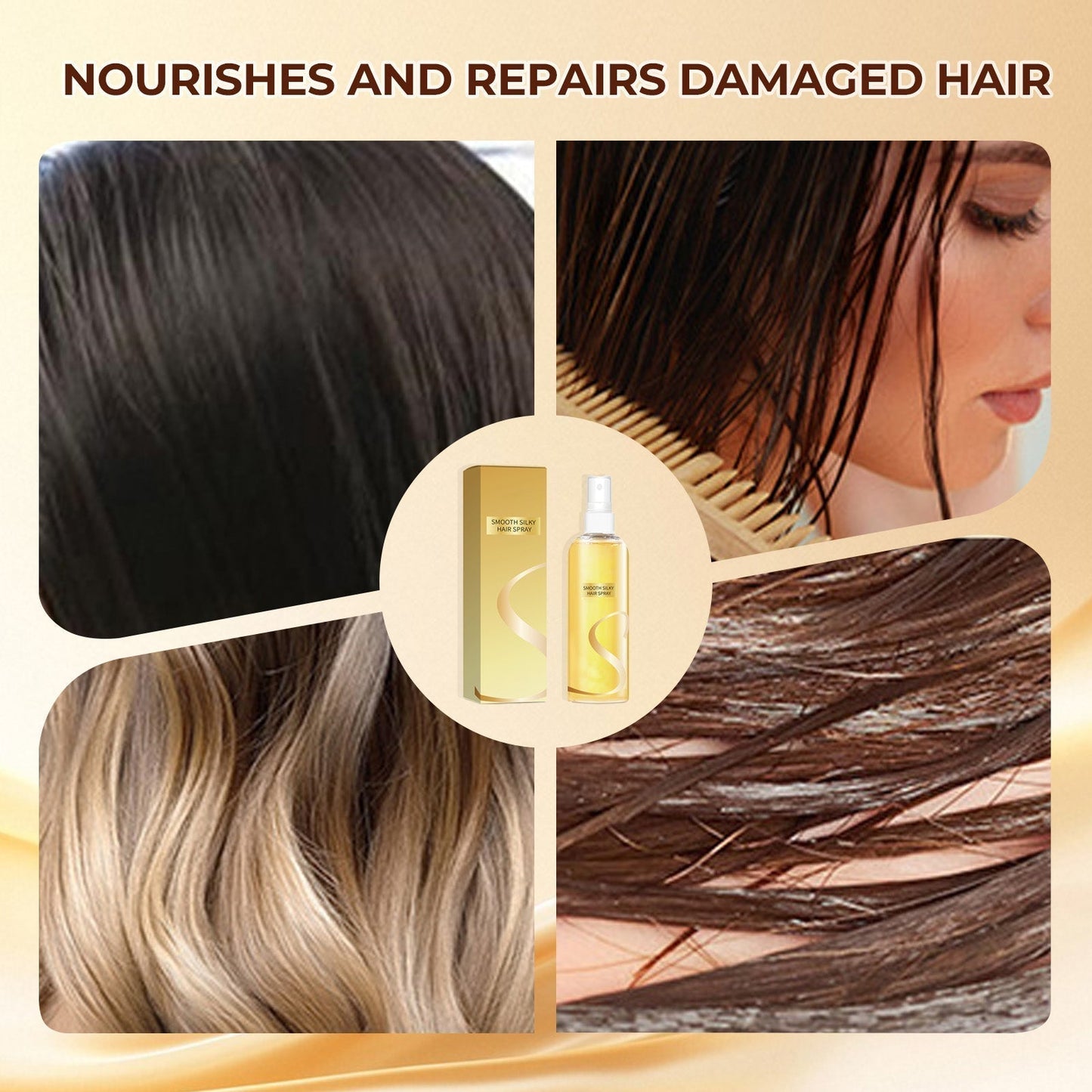 🔥 50% DE DESCONTO – Spray Leave-In de Óleo para Cabelo | Brilho duradouro, controle do frizz & cabelos macios e saudáveis 💖✨
