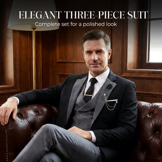 🤵 60% RABATT! ✨ 3-teiliger Herren-Hochzeitsanzug – Kontrast-Design, Slim-Fit & Elegant – Für Hochzeit, Business & Events, S-4XL