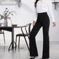 Damen-Hose mit hoher Taille, Stretch und Bootcut-Schnitt