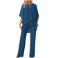 Eleganter Zweiteiler: Bluse mit asymmetrischem Saum & weite Hose
