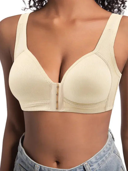 ❤️Verstellbarer Push-up-BH mit Vorderverschluss, ohne Bügel, nahtlos und mit seitlicher Stütze – ideal für den Alltag, komfortabel im Frühling und Sommer