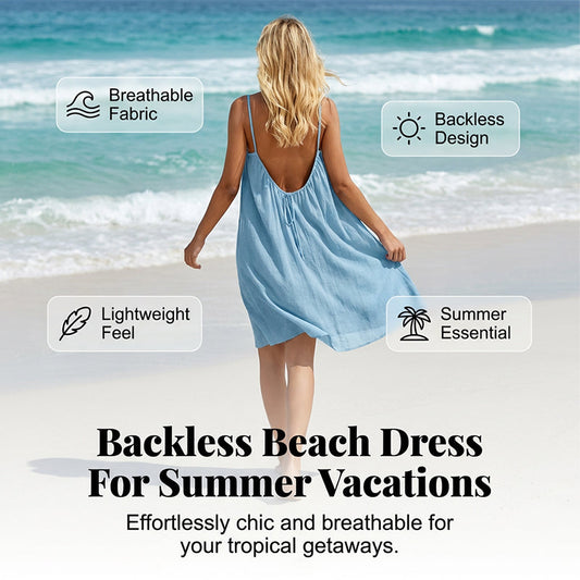 Sexy rückenfreies Cami-Kleid mit verstellbarem Kordelzug