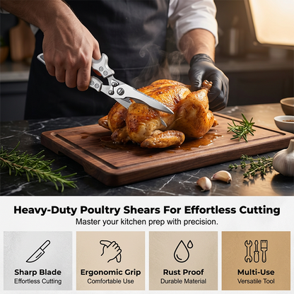 🔥 50% DE DESCONTO – Tesoura de Cozinha Multifuncional Super Resistente | Corte preciso, desmontável & ideal para frango, ervas e embalagens ✂️🍗