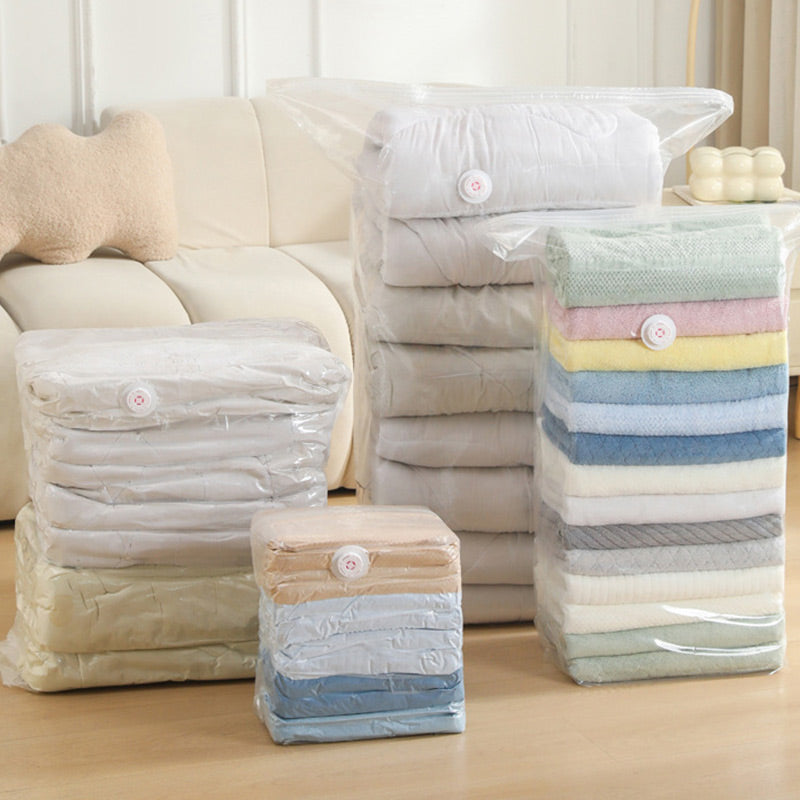 🧳 50% DE DESCONTO – Saco de Armazenamento a Vácuo Extra Grande | Compressão manual, economiza espaço & ideal para roupas e roupa de cama 🧺✨