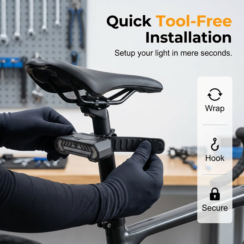 🚴 50% DE DESCONTO! 🔦 Pisca sem fio para bicicleta – Recarregável, à prova d'água e ideal para segurança noturna 💡
