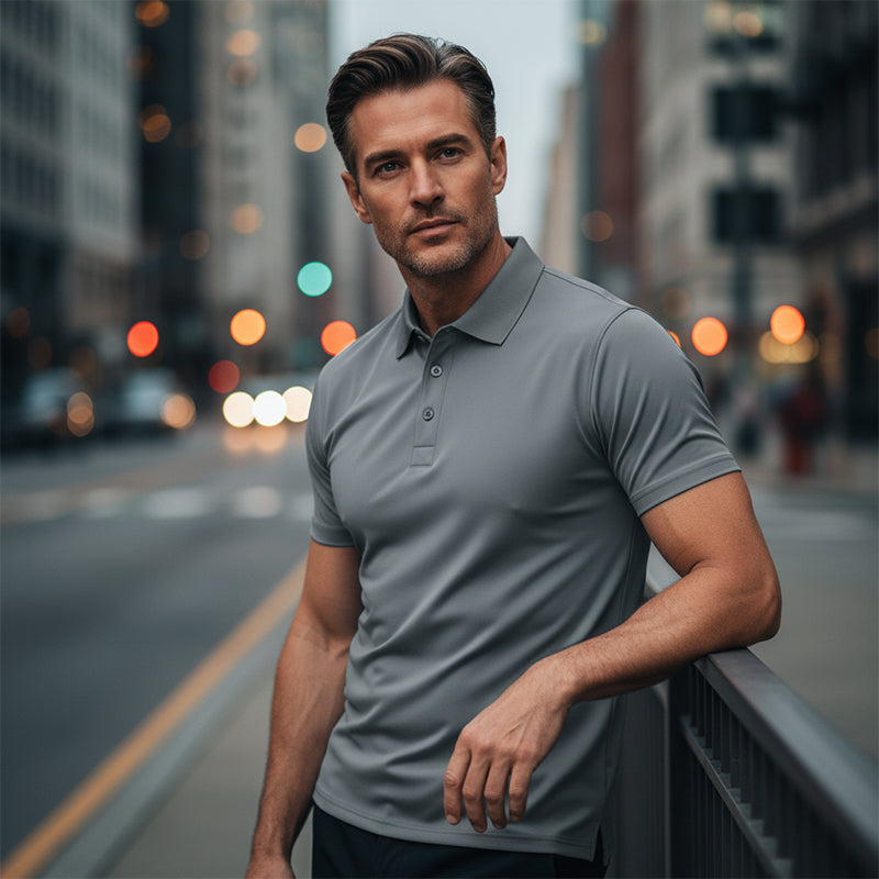 🔥 50% DE DESCONTO – Camiseta de Secagem Rápida para Homem | Corte com gola, leve & ideal para atividades ao ar livre 💎💫