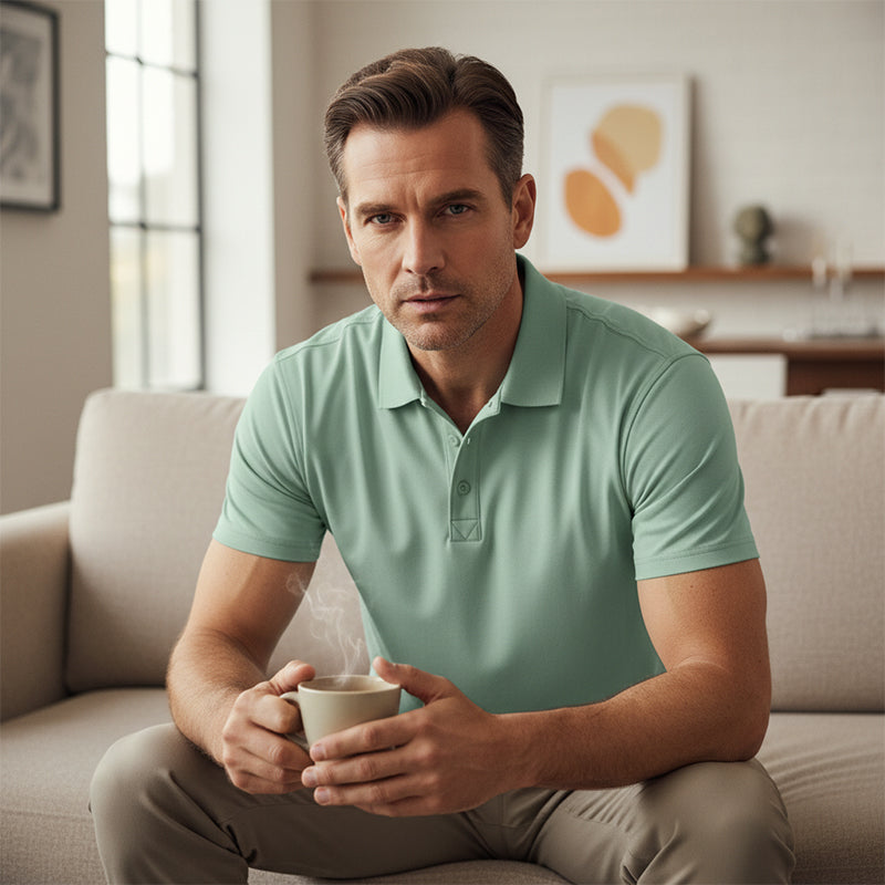 🔥 50% DE DESCONTO – Camiseta de Secagem Rápida para Homem | Corte com gola, leve & ideal para atividades ao ar livre 💎💫