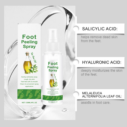 🦶 50% DE DESCONTO – Spray de Pedicure com Óleo de Melaleuca | Esfolia suavemente, pés macios & ação refrescante