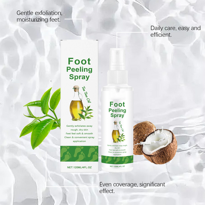 🦶 50% DE DESCONTO – Spray de Pedicure com Óleo de Melaleuca | Esfolia suavemente, pés macios & ação refrescante
