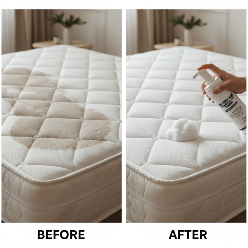 🛏️🧼 Multi-Surface Mattress Foam Cleaner – No-Rinse Stain Removal, Odor Elimination, and Antibacterial Protection✨✅