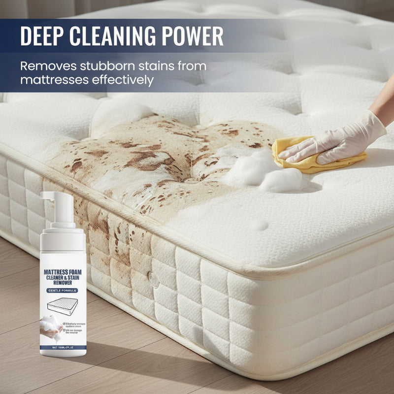 🛏️🧼 Multi-Surface Mattress Foam Cleaner – No-Rinse Stain Removal, Odor Elimination, and Antibacterial Protection✨✅