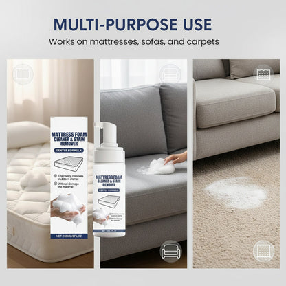 🛏️🧼 Multi-Surface Mattress Foam Cleaner – No-Rinse Stain Removal, Odor Elimination, and Antibacterial Protection✨✅