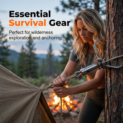 🗜 50% DE DESCONTO AGORA! ⛰️ Gancho de escalada dobrável em aço inoxidável – Resistente à corrosão, dobrável e robusto – Mecanismo Auto-Grip 🔒