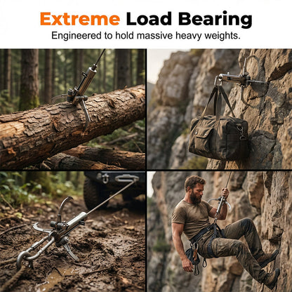 🗜 50% DE DESCONTO AGORA! ⛰️ Gancho de escalada dobrável em aço inoxidável – Resistente à corrosão, dobrável e robusto – Mecanismo Auto-Grip 🔒