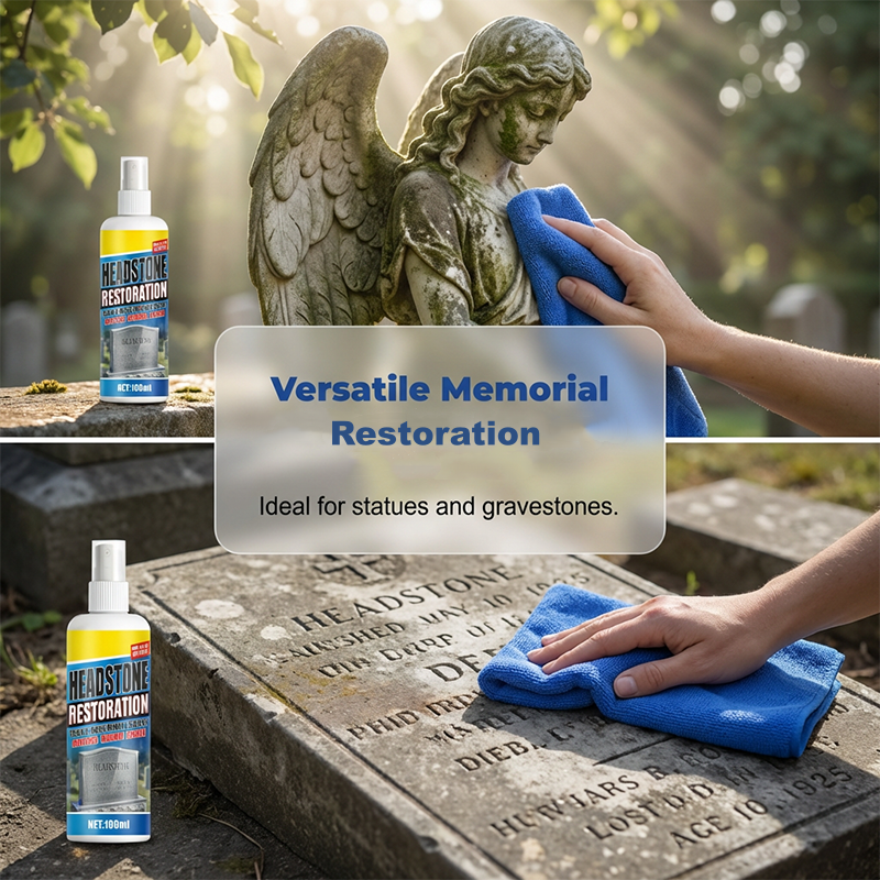 🕯️ 50% DE DESCONTO – Spray de limpeza para lápides e monumentos | Basta pulverizar, deixar agir e enxaguar