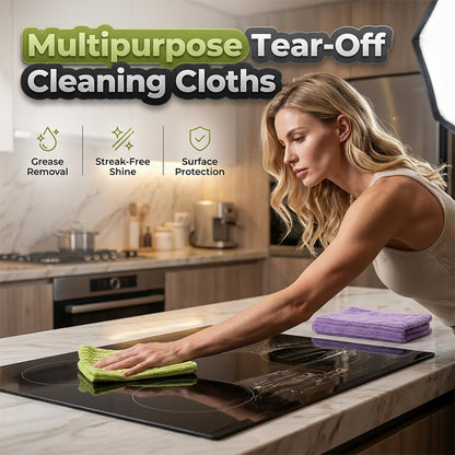 🧹 50% DE DESCONTO🔥 – Rolo de pano de limpeza reutilizável com rasgo | Multiusos, lavável & econômico – Perfeito para cozinha, banheiro e carro