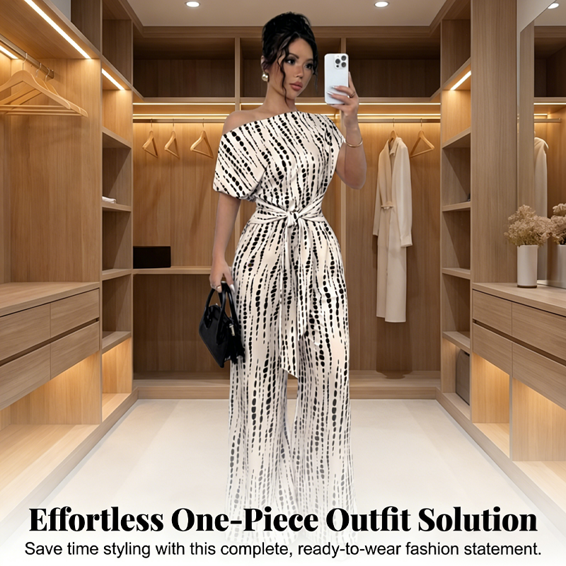 ✨👗 50% DE DESCONTO🔥 – Macacão feminino de uma perna só com perna larga | Elegante, moderno & perfeito para festas