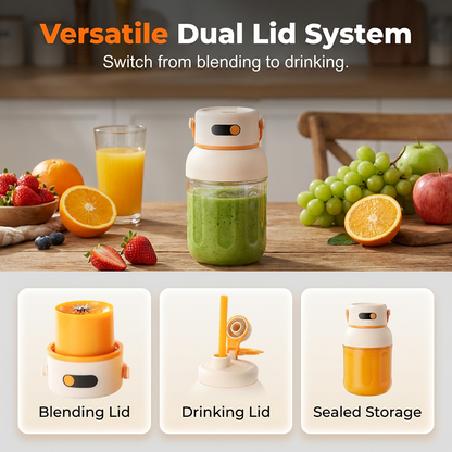 🧃 PREÇO PROMOCIONAL POR TEMPO LIMITADO: £21.99 🥂 Liquidificador Portátil Pessoal para Shakes e Smoothies | Recarregável via USB & prático para levar