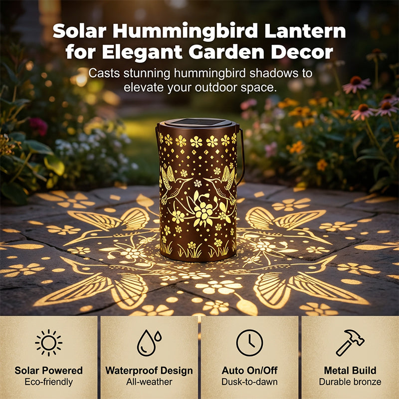 ✨ 50% OFF🔥 – Lanterna Pendente Solar Beija-flor | Sem Fios, Sem Manutenção – Presente Perfeito para Quem Ama Jardins