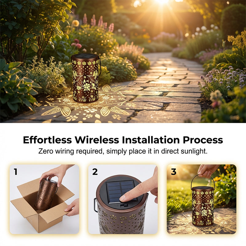 ✨ 50% OFF🔥 – Lanterna Pendente Solar Beija-flor | Sem Fios, Sem Manutenção – Presente Perfeito para Quem Ama Jardins