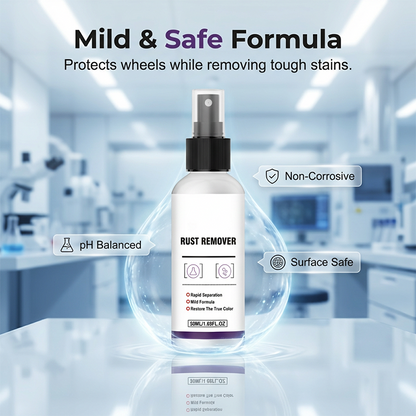 🔥 50% DE DESCONTO – Spray Removedor de Ferrugem Instantâneo para Rodas de Carro | Ação rápida, sem fricção & protege o aro