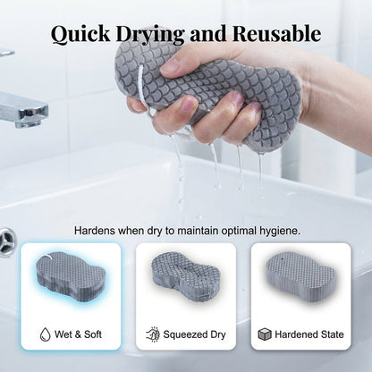 🔥 50% DE DESCONTO – Dual-Sided Exfoliating Bath Sponge | Limpeza profunda & pele macia