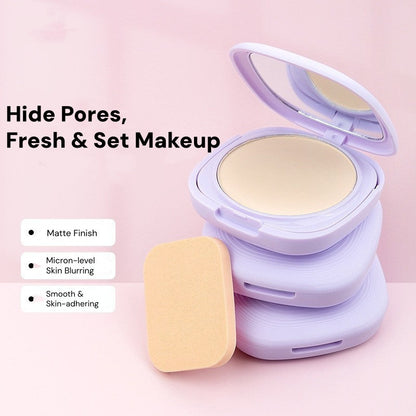 🔥 50% DE DESCONTO – Pó Compacto Matte para Controle de Oleosidade | Acabamento natural, efeito matte & longa duração