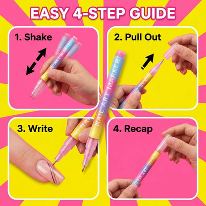 🎨 50% DE DESCONTO – Conjunto de 12 Canetas para Arte em Unhas | Cores vibrantes, ponta fina & fácil de usar