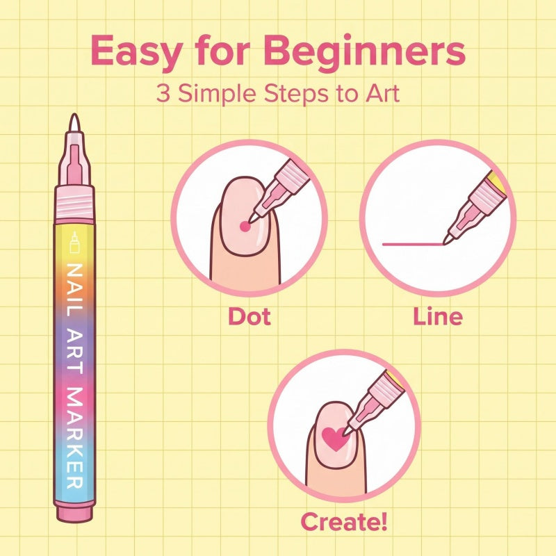 🎨 50% DE DESCONTO – Conjunto de 12 Canetas para Arte em Unhas | Cores vibrantes, ponta fina & fácil de usar