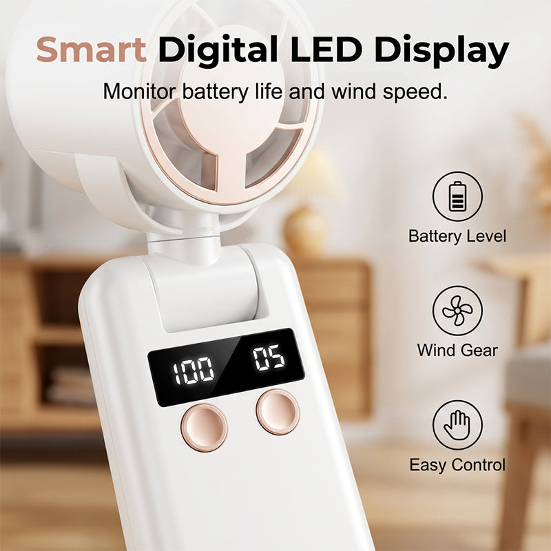 🌀 50% DE DESCONTO – Mini Ventilador Portátil Dobrável para Mão ou Mesa | Recarregável via USB, silencioso & 3 velocidades