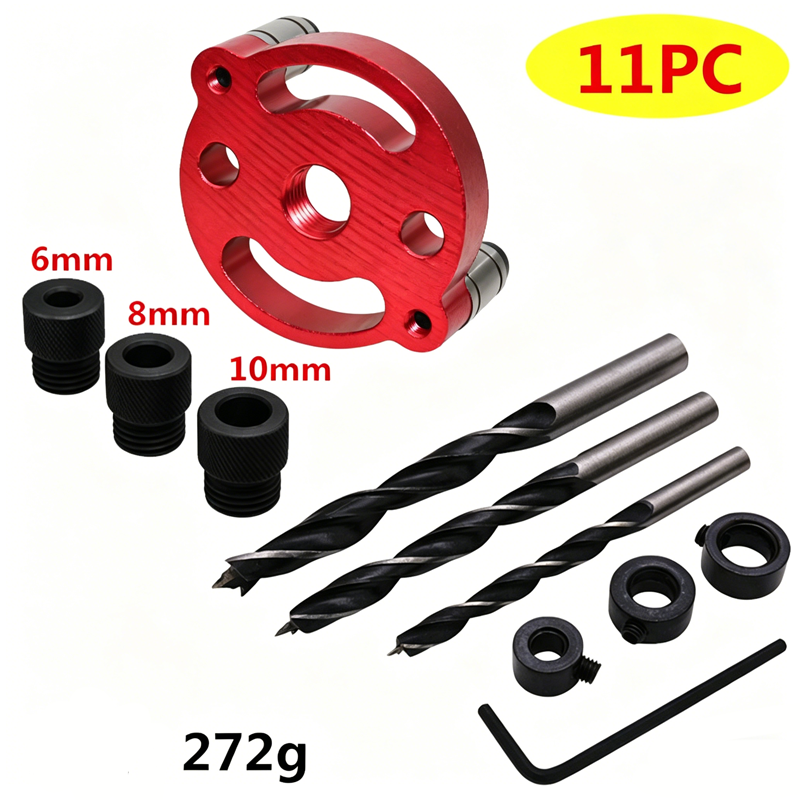 🔨 Kit de gabarito para cavilhas com autocentragem – Juntas perfeitas, sem margem para erros! 🪚✨ Faça furos sempre perfeitamente centrados – o segredo para um trabalho em madeira de nível profissional. 🛠️💥