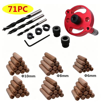 🔨 Kit de gabarito para cavilhas com autocentragem – Juntas perfeitas, sem margem para erros! 🪚✨ Faça furos sempre perfeitamente centrados – o segredo para um trabalho em madeira de nível profissional. 🛠️💥
