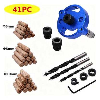 🔨 Kit de gabarito para cavilhas com autocentragem – Juntas perfeitas, sem margem para erros! 🪚✨ Faça furos sempre perfeitamente centrados – o segredo para um trabalho em madeira de nível profissional. 🛠️💥