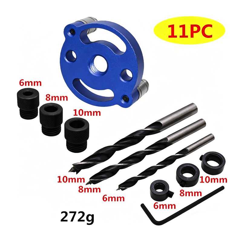 🔨 Kit de gabarito para cavilhas com autocentragem – Juntas perfeitas, sem margem para erros! 🪚✨ Faça furos sempre perfeitamente centrados – o segredo para um trabalho em madeira de nível profissional. 🛠️💥