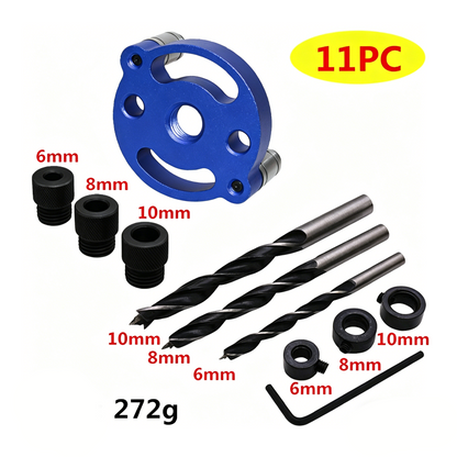 🔨 Kit de gabarito para cavilhas com autocentragem – Juntas perfeitas, sem margem para erros! 🪚✨ Faça furos sempre perfeitamente centrados – o segredo para um trabalho em madeira de nível profissional. 🛠️💥