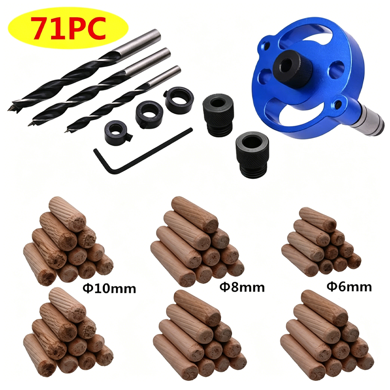 🔨 Kit de gabarito para cavilhas com autocentragem – Juntas perfeitas, sem margem para erros! 🪚✨ Faça furos sempre perfeitamente centrados – o segredo para um trabalho em madeira de nível profissional. 🛠️💥