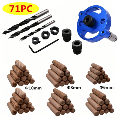 🔨 Kit de gabarito para cavilhas com autocentragem – Juntas perfeitas, sem margem para erros! 🪚✨ Faça furos sempre perfeitamente centrados – o segredo para um trabalho em madeira de nível profissional. 🛠️💥