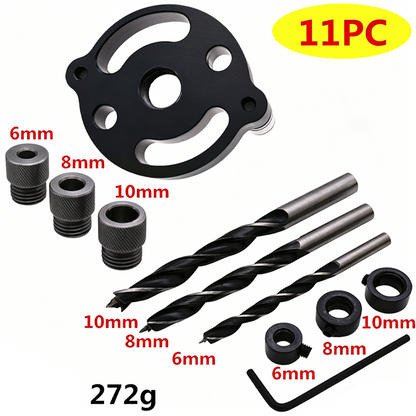 🔨 Kit de gabarito para cavilhas com autocentragem – Juntas perfeitas, sem margem para erros! 🪚✨ Faça furos sempre perfeitamente centrados – o segredo para um trabalho em madeira de nível profissional. 🛠️💥