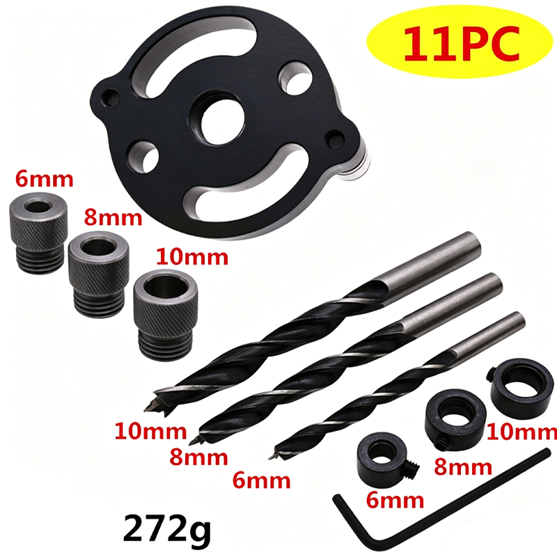 🔨 Kit de gabarito para cavilhas com autocentragem – Juntas perfeitas, sem margem para erros! 🪚✨ Faça furos sempre perfeitamente centrados – o segredo para um trabalho em madeira de nível profissional. 🛠️💥