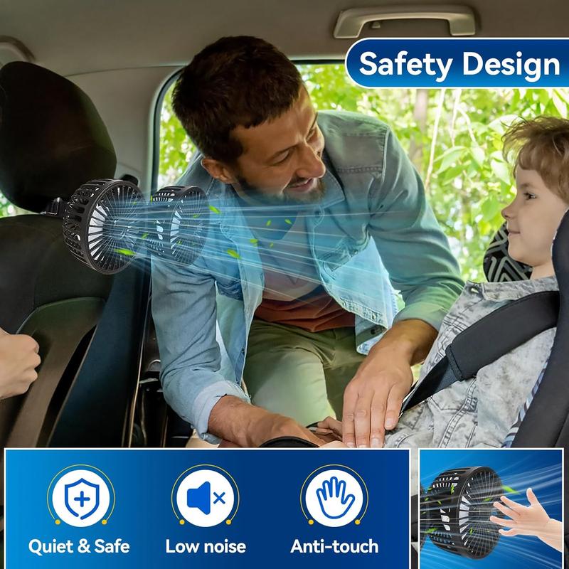 🌞Promoção de Verão: 56% de desconto🔥Ventilador de carro com duas pás e ligação USB, 3 velocidades e rotação de 360°