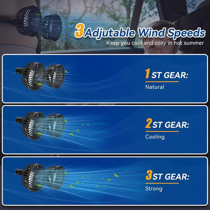 🌞Promoção de Verão: 56% de desconto🔥Ventilador de carro com duas pás e ligação USB, 3 velocidades e rotação de 360°