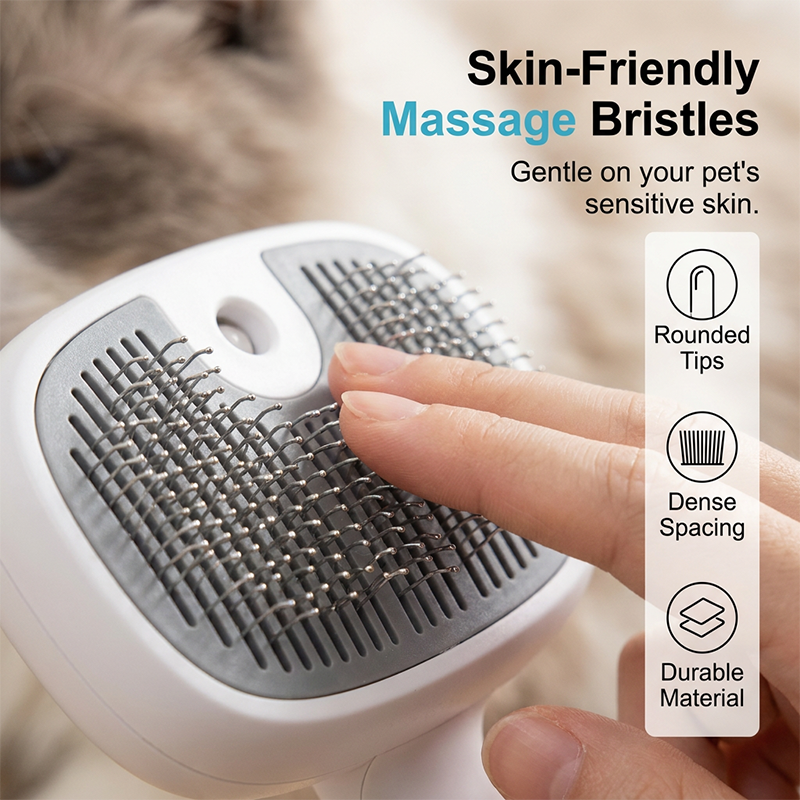 🐾 50% DE DESCONTO – Escova de Higiene para Pets com Spray Eletrônico de Névoa | Desembaraça, hidrata & remove pelos soltos sem esforço