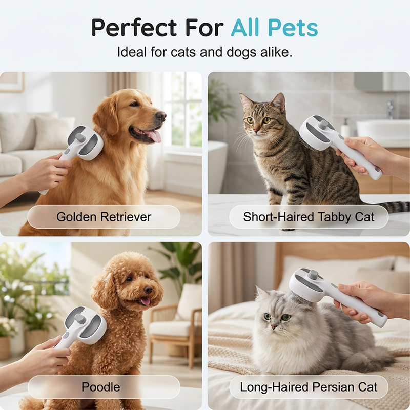 🐾 50% DE DESCONTO – Escova de Higiene para Pets com Spray Eletrônico de Névoa | Desembaraça, hidrata & remove pelos soltos sem esforço