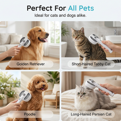 🐾 50% DE DESCONTO – Escova de Higiene para Pets com Spray Eletrônico de Névoa | Desembaraça, hidrata & remove pelos soltos sem esforço