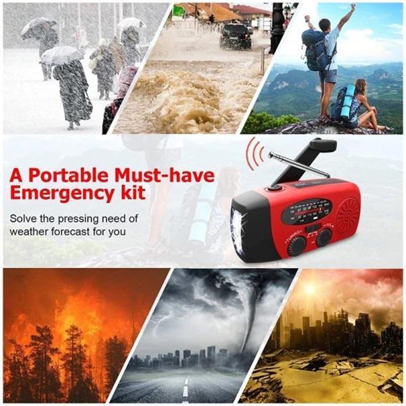 Mini Portable Multifunctional Solar-powered Hand Crank Radio