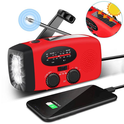 Mini Portable Multifunctional Solar-powered Hand Crank Radio