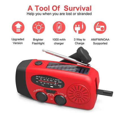 Mini Portable Multifunctional Solar-powered Hand Crank Radio